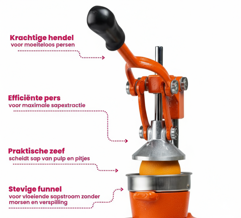Cookinglife Citrus Juicer - Cast Iron - Lever Model - Orange