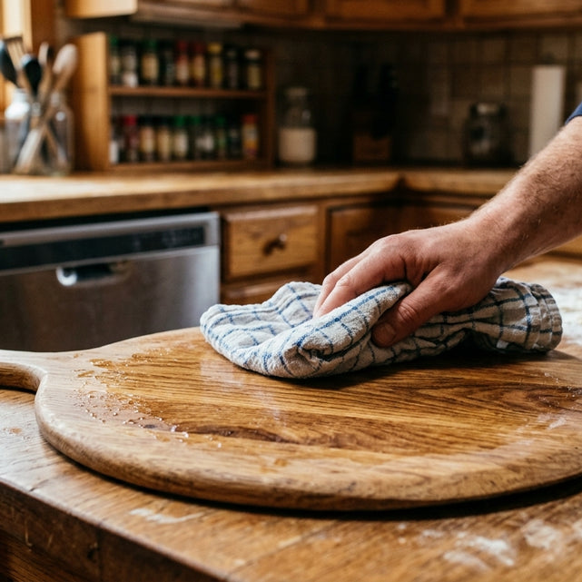 Wooden peel: never in the dishwasher