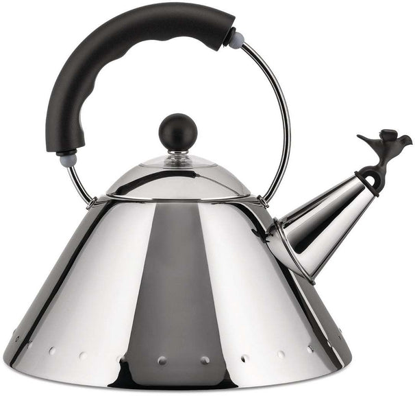 Alessi Tetera de silbido - 9093 B - Negro - 2 litros - por Michael Graves