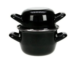 Cosy & Trendy Olla para mejillones - Esmalte - Negro - ø 12 cm / 900 ml - capa antiadherente esmaltada