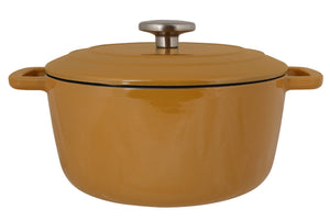 Cazuela con tapa Cosy & Trendy Fontestic Hierro fundido Ámbar Oro Ø 28 cm / 6.8 litros - capa antiadherente esmaltada