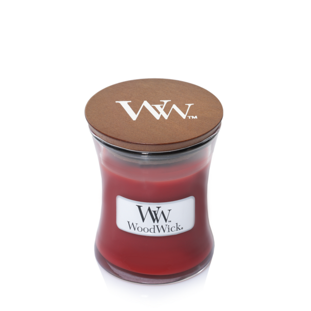 WoodWick Scented Candle Mini Cinnamon Chai - 8 cm / ø 7 cm - Scented Candle in Glass - Wooden Wick
