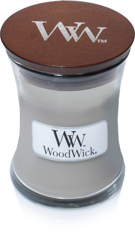 WoodWick Vela aromática Mini Fireside - 8 cm / ø 7 cm - Vela en vaso - Mecha de madera
