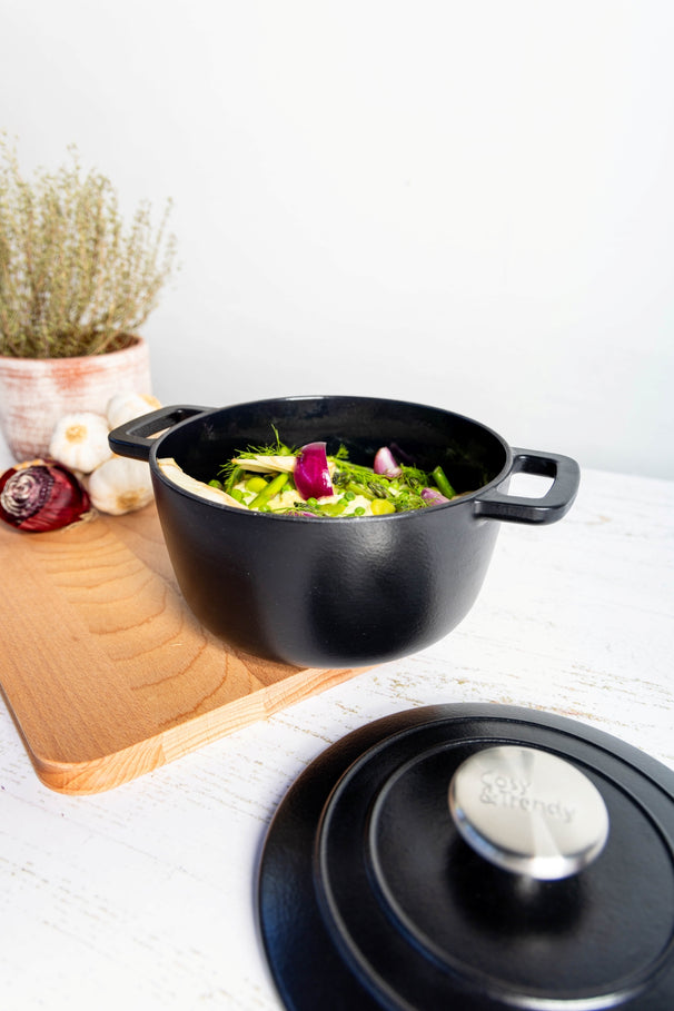 Cosy & Trendy Casserole Fontestic Cast Iron Black Ø 20 cm / 2.7 Liter - Enamelled