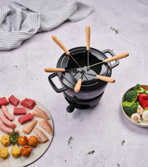 Set de fondue Cosy & Trendy Fontestic Hierro fundido Negro - Ø 18 cm