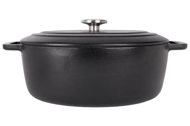 Cazuela ovalada con tapa Cosy & Trendy Fontestic Hierro fundido Negro - 31 x 24 cm / 6 litros - capa antiadherente esmaltada