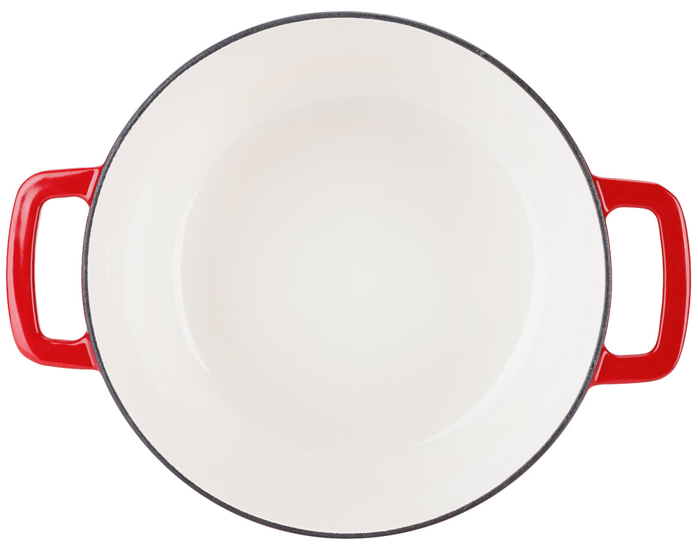 Cosy & Trendy Braadpan met deksel Fontestic Gietijzer Traditional Red ø 28 cm / 6.8 Liter - binnenkant