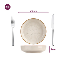 Cosy & Trendy Deep Plates Baltic Vanilla ø 18 cm - 6 pieces