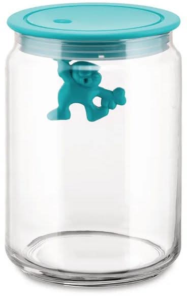 Alessi Tarro de almacenamiento Gianni A Little Man Holding On Tight Azul - 900 ml - Mattia Di Rosa - AMDR05 AZ