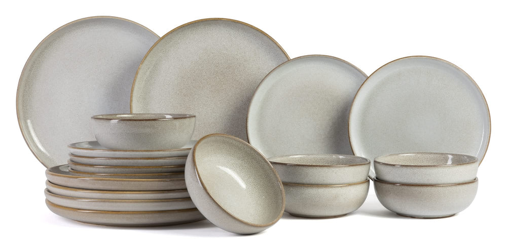 Set de vajilla ASA Selection Saisons - Arena 18 piezas / 6 personas - 6 platos de cena, 6 platos de desayuno y 6 cuencos