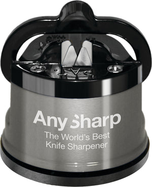 AnySharp Knife Sharpener Pro Metal Silver - Sharpener for Kitchen Knives