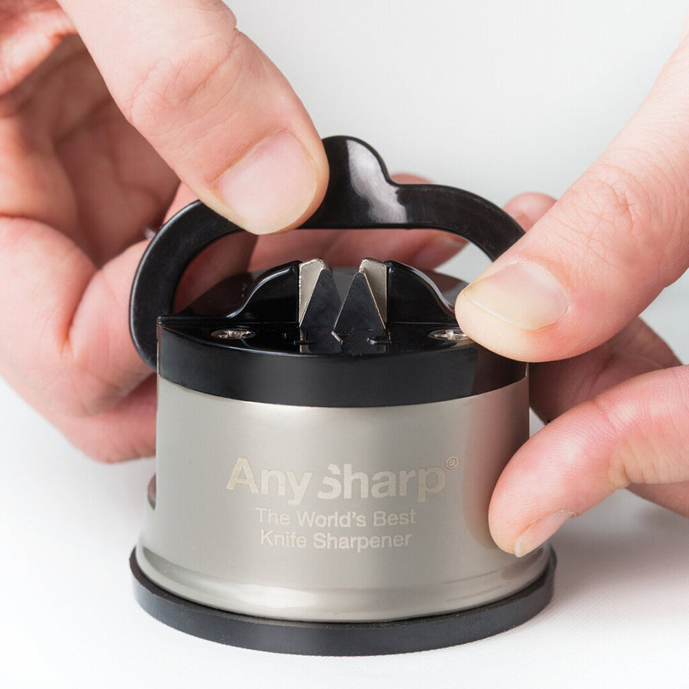 AnySharp Knife Sharpener Pro Metal Silver - Sharpener for Kitchen Knives