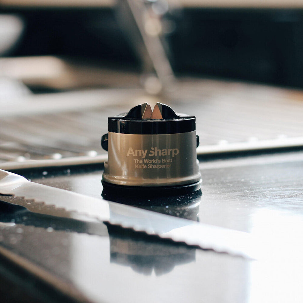 AnySharp Knife Sharpener Pro Metal Silver - Sharpener for Kitchen Knives