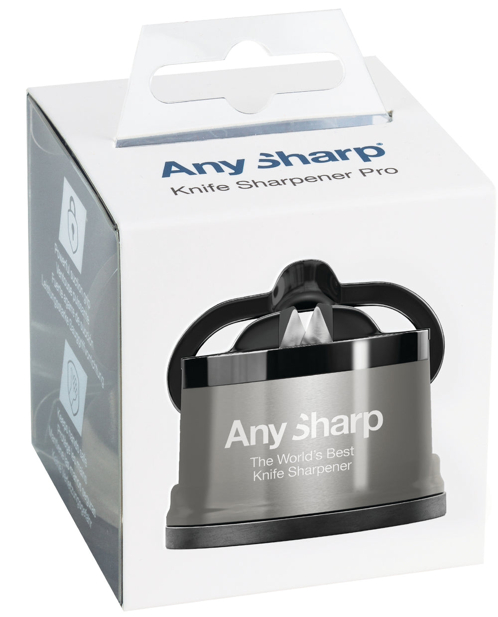 AnySharp Knife Sharpener Pro Metal Silver - Sharpener for Kitchen Knives