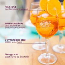 Aperol Spritz Glasses - 450 ml - Official Glass - 6 pieces