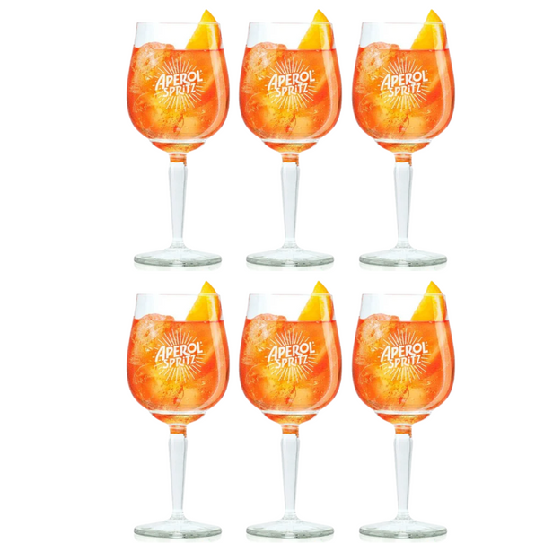Vasos Aperol Spritz - 450 ml - Vaso oficial - 6 unidades