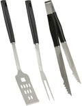 Cookinglife BBQ Tool Set Fire & Flavour Black 3-Piece - Stainless Steel - BBQ Spatula, Tongs & Fork