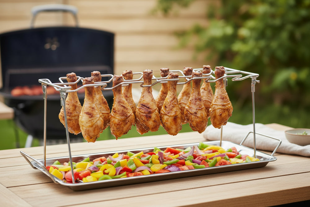 Cookinglife BBQ Chicken Wing Holder Fire & Flavour - Metal - For 12 Pieces Grilling