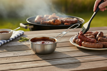 Cookinglife Cazo para Salsa BBQ Fire & Flavour Acero Inoxidable ø 11.5 cm - Incluye Pincel de Silicona Negro