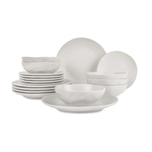 BerlingerHaus Set de Mesa Mate Crema Redonda - 18 Piezas / 6 Personas - 6 platos de cena, 6 platos de desayuno y 6 platos hondos