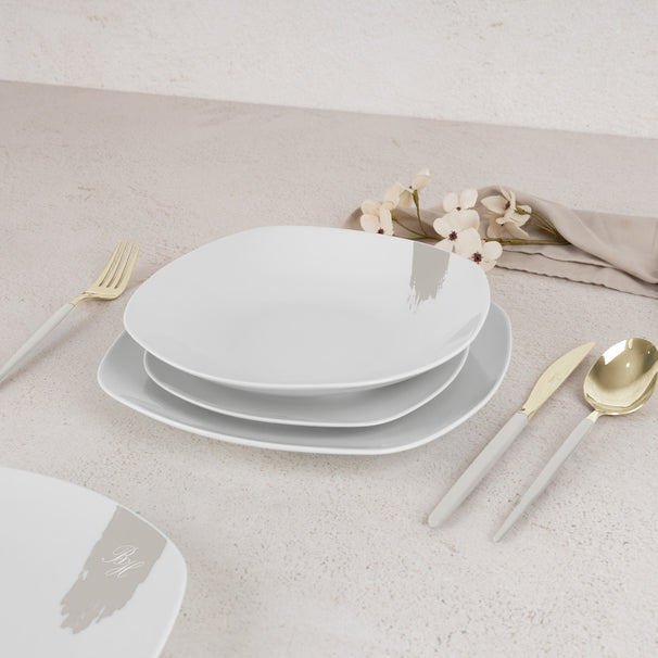 BerlingerHaus Juego de Vajilla Crema - 18 Piezas / 6 Personas - 6 platos de cena, 6 platos de desayuno y 6 platos hondos