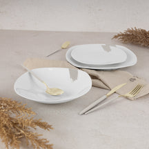 BerlingerHaus Dinnerware Set Cream - 18-Piece / 6 Persons - 6 Dinner Plates, 6 Breakfast Plates and 6 Deep Plates