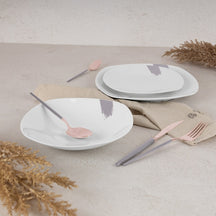 BerlingerHaus Dinnerware Set Taupe - 18-Piece / 6 Persons - 6 Dinner Plates, 6 Breakfast Plates and 6 Deep Plates