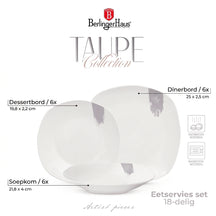 BerlingerHaus Dinnerware Set Taupe - 18-Piece / 6 Persons - 6 Dinner Plates, 6 Breakfast Plates and 6 Deep Plates