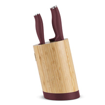 BerlingerHaus Bloque de cuchillos Mate Burdeos Redondo 6 piezas - Cuchillo de chef, Cuchillo de pan, Cuchillo Santoku, Cuchillo de oficina & Cuchillo pelador