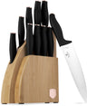 BerlingerHaus Bloque de Cuchillos Negro Rosado 10 Piezas - Cuchillo de Chef, Cuchillo de Pan, Cuchillo Santoku, Cuchillo de Oficina, Cuchillo Pelador & 4 Cuchillos de Carne