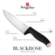 BerlingerHaus Knife Block Black Rose Gold 10-piece - Chef's Knife, Bread Knife, Santoku Knife, Paring Knife, Peeling Knife & 4 Steak Knives