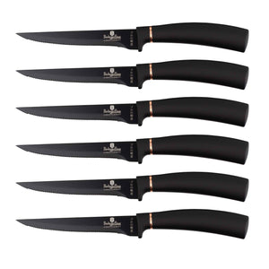 BerlingerHaus Steak Knives Black Rose Gold - Set of 6