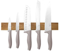 BerlingerHaus Knife Set with Magnetic Knife Strip Acacia Wood Taupe - 6-piece - Chef's Knife, Bread Knife, Santoku Knife, Paring Knife & Peeling Knife