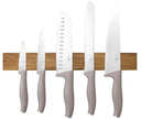 BerlingerHaus Knife Set with Magnetic Knife Strip Acacia Wood Taupe - 6-piece - Chef's Knife, Bread Knife, Santoku Knife, Paring Knife & Peeling Knife