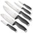 BerlingerHaus Knife Set Matte Anthracite 6-piece - Chef's Knife, Bread Knife, Santoku Knife, Utility Knife, Paring Knife & Mini Santoku Knife