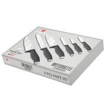 BerlingerHaus Knife Set Matte Anthracite 6-piece - Chef's Knife, Bread Knife, Santoku Knife, Utility Knife, Paring Knife & Mini Santoku Knife