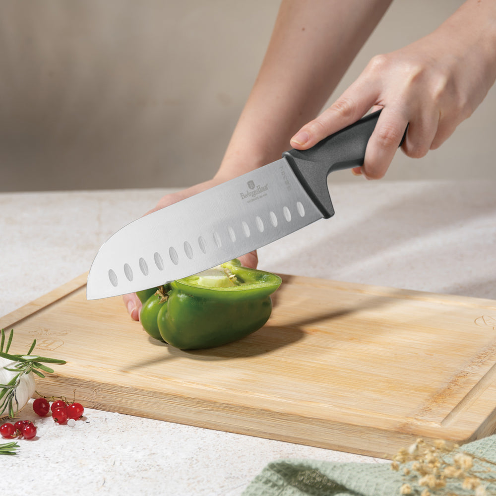 BerlingerHaus Knife Set Matte Anthracite 6-piece - Chef's Knife, Bread Knife, Santoku Knife, Utility Knife, Paring Knife & Mini Santoku Knife