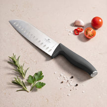 BerlingerHaus Knife Block Matte Anthracite 6-piece - Chef's Knife, Bread Knife, Santoku Knife, Paring Knife & Peeling Knife