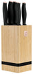 BerlingerHaus Bloque de cuchillos Negro Roségold 6 piezas - Cuchillo de chef, cuchillo de pan, cuchillo Santoku, cuchillo de oficina y cuchillo pelador