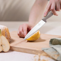 BerlingerHaus Knife Set with Magnetic Knife Strip Acacia Wood Taupe - 6-piece - Chef's Knife, Bread Knife, Santoku Knife, Paring Knife & Peeling Knife