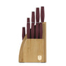 BerlingerHaus Bloque de cuchillos Mate Burdeos 10 piezas - Cuchillo de chef, Cuchillo de pan, Cuchillo Santoku, Cuchillo de oficina, Cuchillo pelador y 4 cuchillos de steak