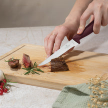 BerlingerHaus Knife Block Matte Bordeaux 10-Piece - Chef's Knife, Bread Knife, Santoku Knife, Paring Knife, Peeling Knife & 4 Steak Knives