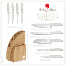 BerlingerHaus Bloque de Cuchillos Mate Crema 10 Piezas - Cuchillo de Chef, Cuchillo de Pan, Cuchillo Santoku, Cuchillo de Oficina, Cuchillo Pelador & 4 Cuchillos de Carne