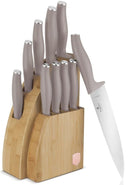 BerlingerHaus Knife Block Taupe 10-piece - Chef's Knife, Bread Knife, Santoku Knife, Paring Knife, Peeling Knife & 4 Steak Knives