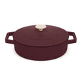 BerlingerHaus Sauté Pan Matte Bordeaux - Cast Iron - ø 26 cm - Suitable for All Heat Sources - Enameled Non-Stick Coating