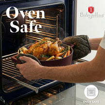 BerlingerHaus Sauté Pan Matte Bordeaux - Cast Iron - ø 26 cm - Suitable for All Heat Sources - Enameled Non-Stick Coating