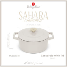BerlingerHaus Casserole Matte Cream - Cast Iron - ø 24 cm - Suitable for All Heat Sources - Enamelled Non-Stick Coating