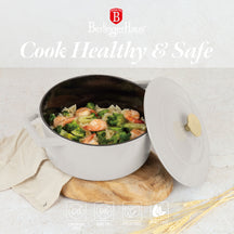 BerlingerHaus Casserole Matte Cream - Cast Iron - ø 24 cm - Suitable for All Heat Sources - Enamelled Non-Stick Coating