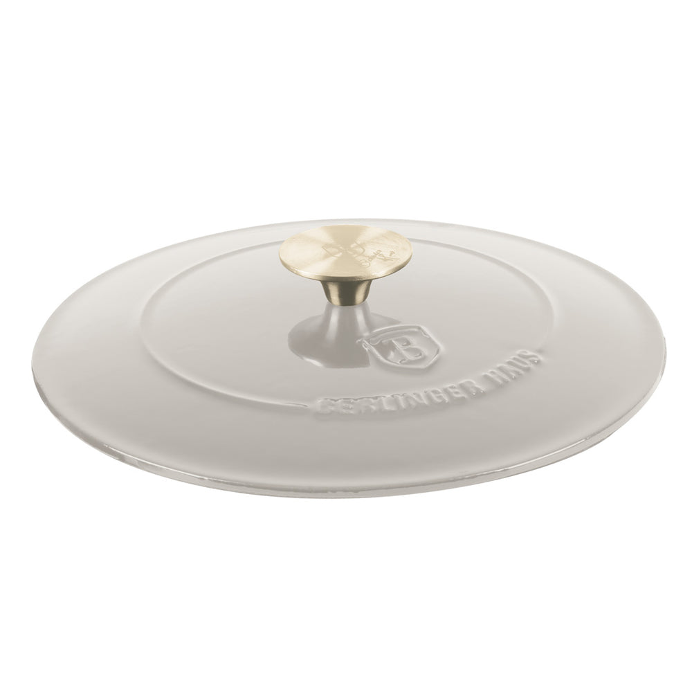 BerlingerHaus Casserole Matte Cream - Cast Iron - ø 24 cm - Suitable for All Heat Sources - Enamelled Non-Stick Coating