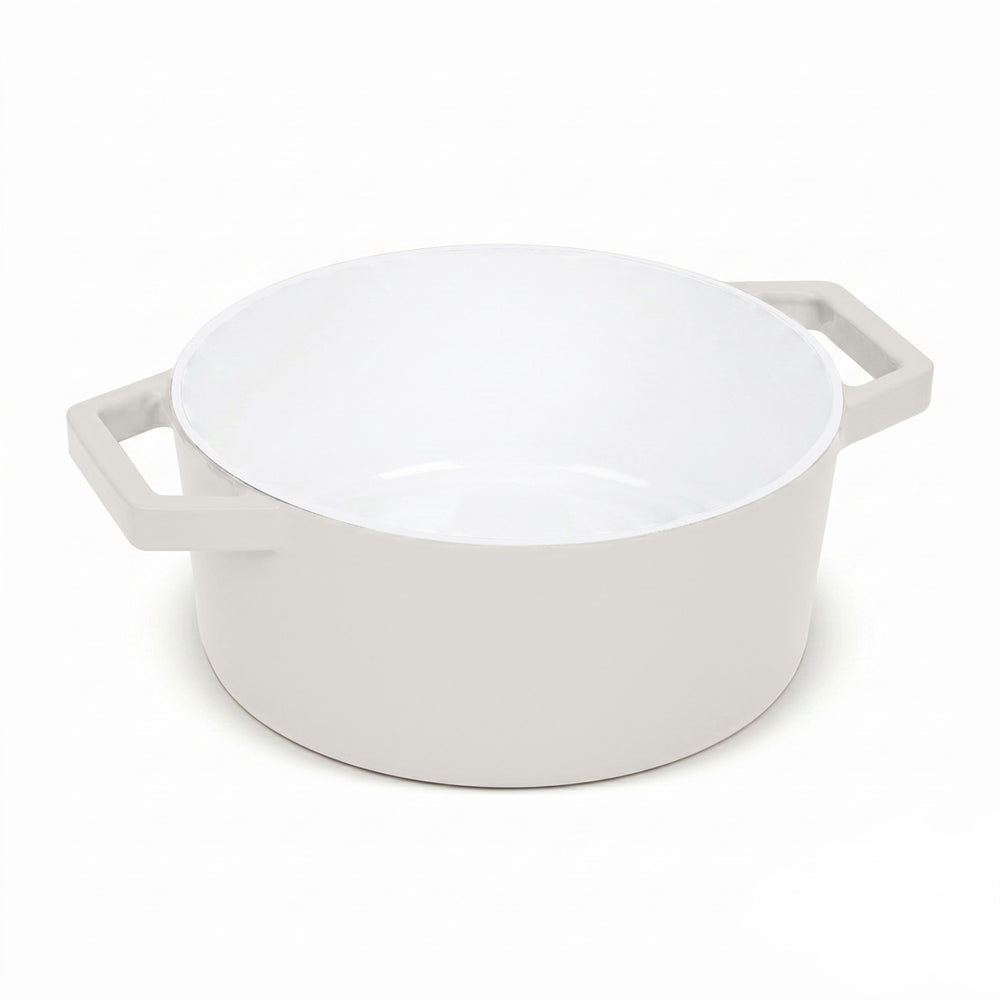 BerlingerHaus Casserole Matte Cream - Cast Iron - ø 24 cm - Suitable for All Heat Sources - Enamelled Non-Stick Coating